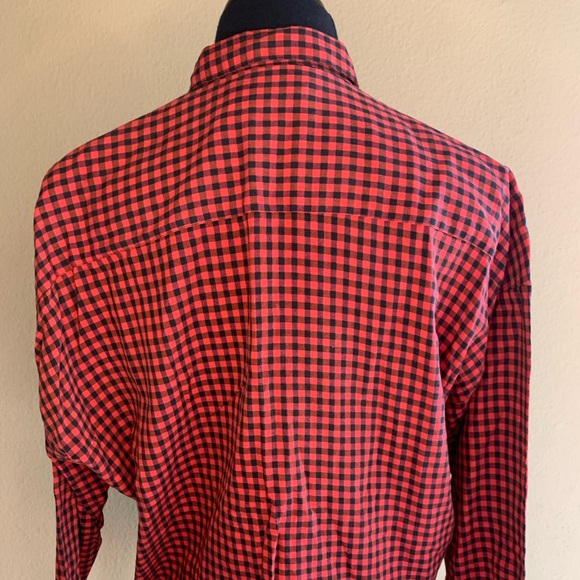 Big 80s Check Shirt Medium w/ Removable Shoulder pads Great Cond Poly. Cotton - Picture 3 of 7